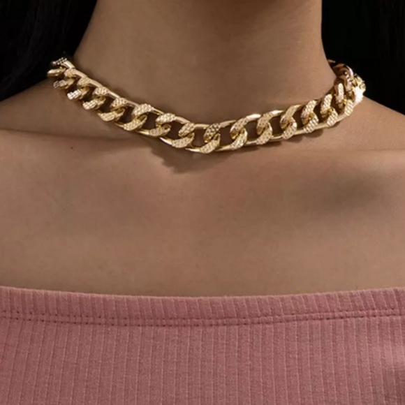 New 18k Gold Cuban Chunky Necklace - Picture 2 of 5